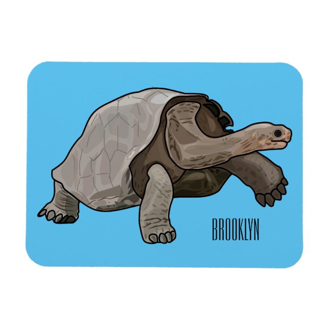 Imán Ilustracion personalizado de tortugas de Galápagos (Horizontal)