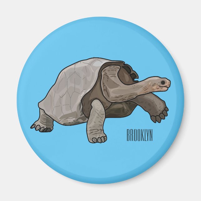 Imán Ilustracion personalizado de tortugas de Galápagos (Frente)
