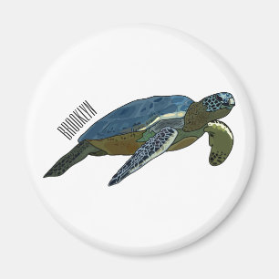 Imán Ilustracion personalizado de tortugas marinas