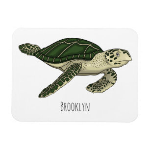 Imán Ilustracion personalizado de tortugas marinas