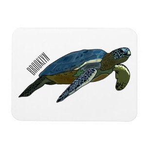 Imán Ilustracion personalizado de tortugas marinas