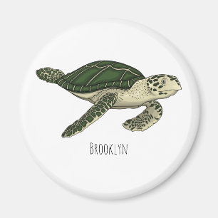 Imán Ilustracion personalizado de tortugas marinas