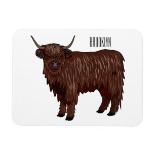 Imán Ilustracion personalizado de vaca de Highland