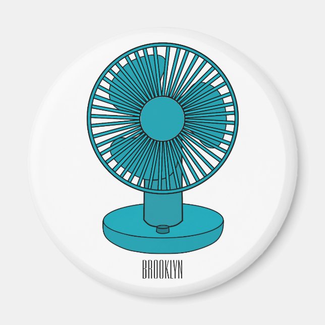 Imán Ilustracion personalizado de ventilador (Frente)