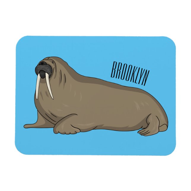 Imán Ilustracion personalizado de Walrus (Horizontal)