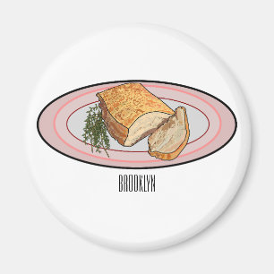 Imán Ilustracion personalizado del vientre de cerdo asa