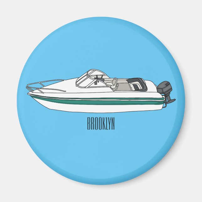 Imán Ilustracion personalizado en motocicleta (Frente)