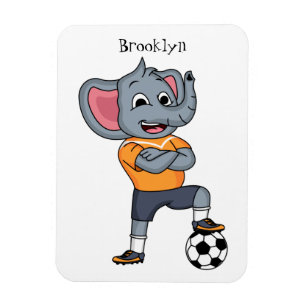 Imán Ilustracion personalizado futbolista elefante