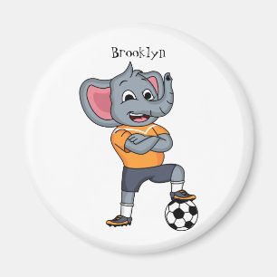 Imán Ilustracion personalizado futbolista elefante