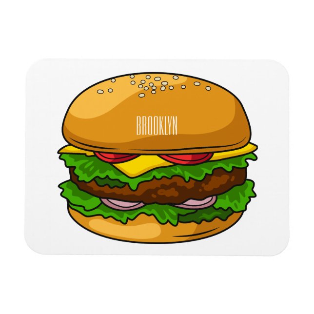 Imán Ilustracion personalizado Hamburger (Horizontal)
