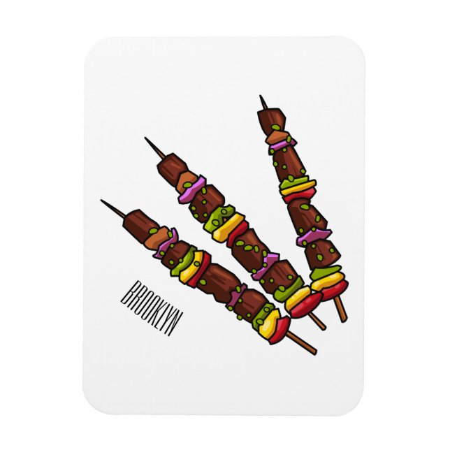 Imán Ilustracion personalizado kebab o kabob (Vertical)