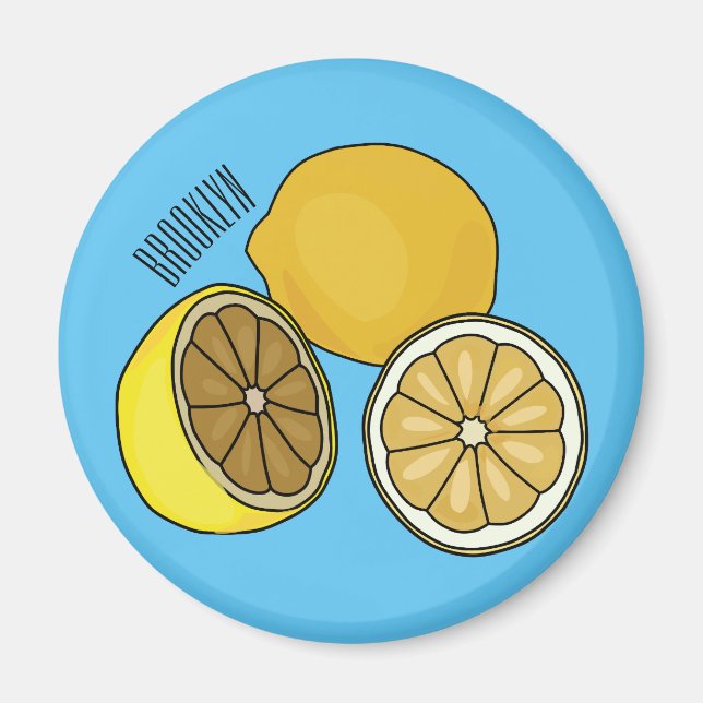 Imán Ilustracion personalizado limón (Frente)