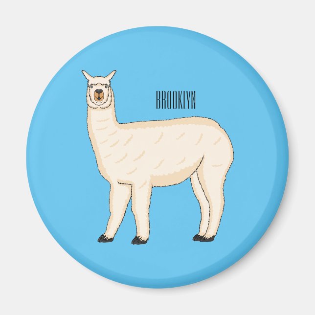 Imán Ilustracion personalizado Llama (Frente)