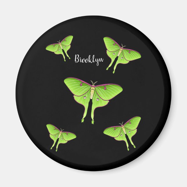Imán Ilustracion personalizado Luna Moth (Frente)