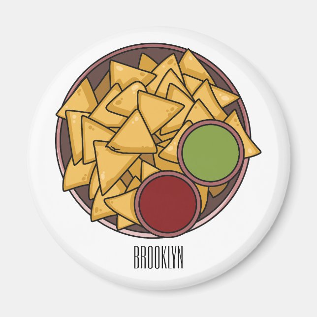 Imán Ilustracion personalizado Nachos (Frente)