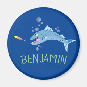 Imán Ilustracion personalizado pescador hambriento de B