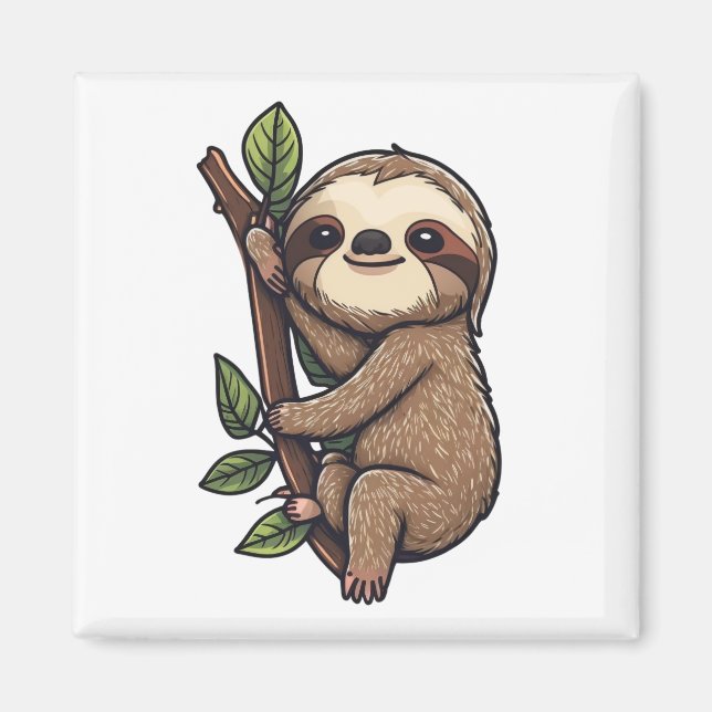 Imán Ilustracion personalizado Sloth (Frente)