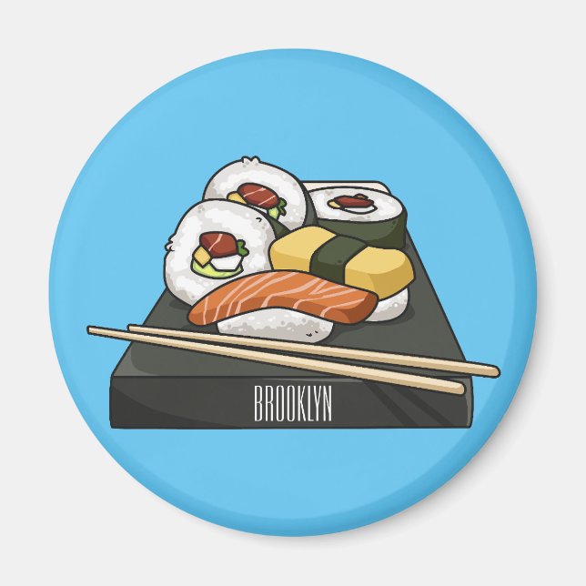 Imán Ilustracion personalizado Sushi (Frente)