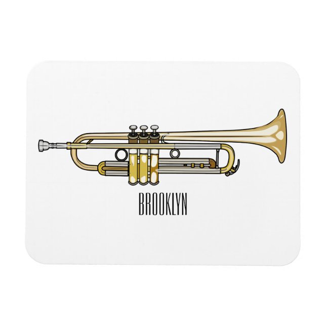 Imán Ilustracion personalizado Trumpet (Horizontal)