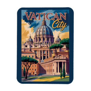 Imán Ilustración pictórica de la Ciudad del Vaticano Ar