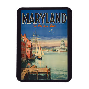 Imán Ilustración pintoresca de viaje por Annapolis Mary