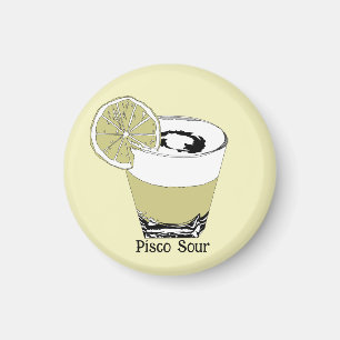 Imán Ilustracion Pisco Sour