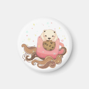 Imán Ilustracion Polar Bear & Coffee Break