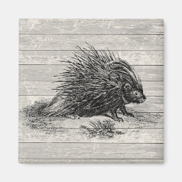Imán Ilustracion Porcupine Vintage