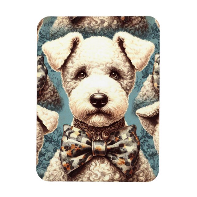 Imán Ilustracion Retro Bedlington Terrier (Vertical)