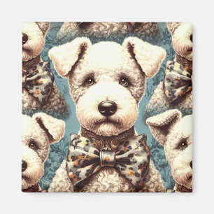 Imán Ilustracion Retro Bedlington Terrier