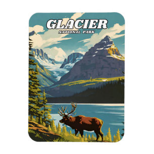 Imán Ilustracion retro decorativo del Parque Nacional G
