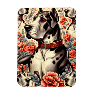 Imán Ilustracion Retro Great Dane