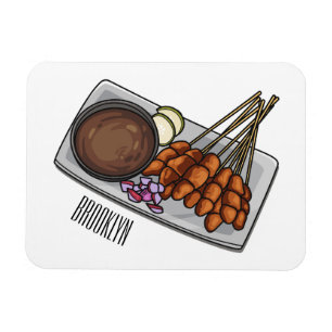 Imán Ilustracion Satay personalizado