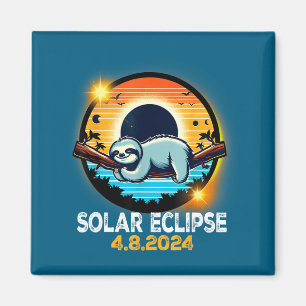 Imán Ilustración Solar de Perezoso de Eclipse Solar Tot