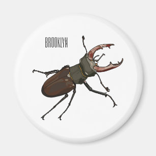 Imán Ilustracion Stag beetle personalizado