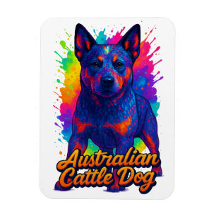 Imán Ilustración vibrante del perro boyero australiano 