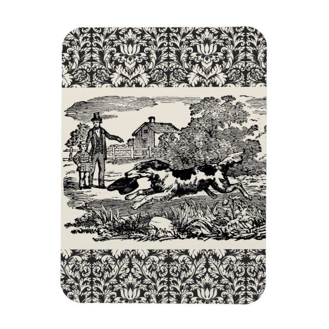 Imán Ilustracion victoriano de arte mascota antiguo (Vertical)