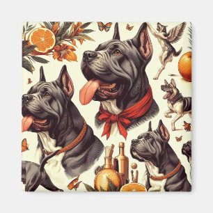 Imán Ilustracion Vintage Cane Corso