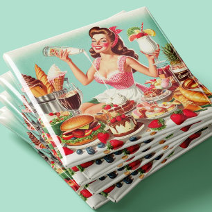 Imán Ilustracion Vintage Food Pin Up