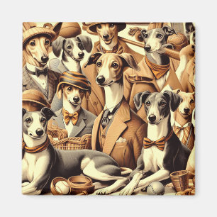 Imán Ilustracion vintage italiano Greyhound
