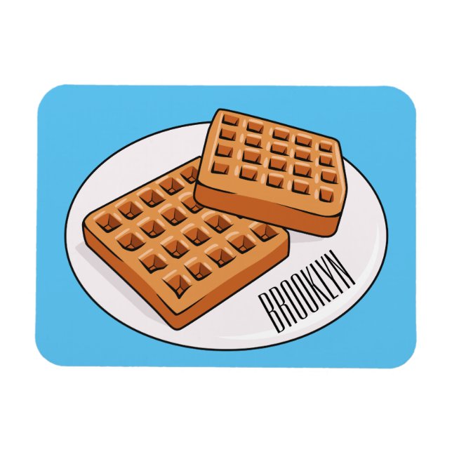 Imán Ilustracion Waffle personalizado (Horizontal)