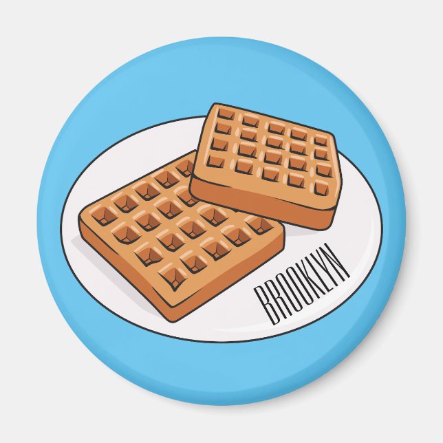 Imán Ilustracion Waffle personalizado (Frente)