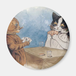 Imán Ilustraciones de los gatos del póker de Louis Wai