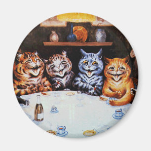 Imán Ilustraciones de Louis Wain del fiesta de cena del