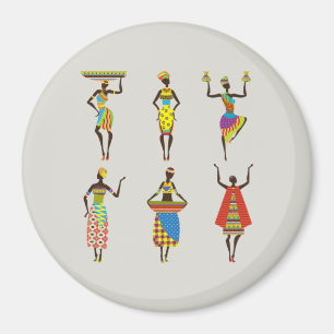 Imán ilustrado de mujeres africanas