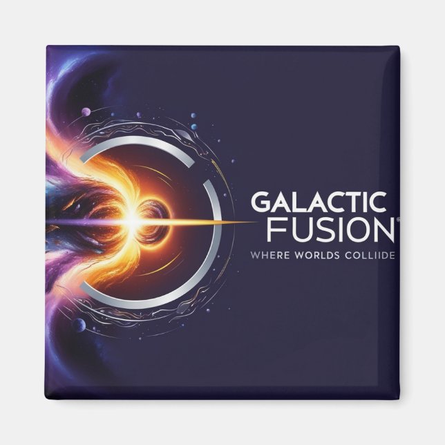 Imán Ilustrar un logotipo con temática gravitatoria (Frente)