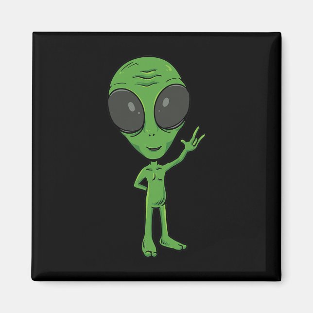 Imán ILY Alien ASL Hand Gesture Deaf Hearing Loss Consc (Frente)