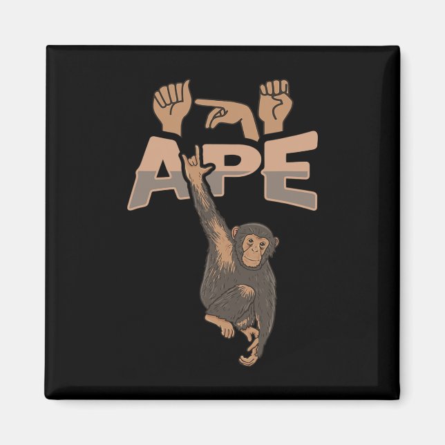 Imán Ily Ape Asl Hand Gesture Deaf Hearing Loss Awarene (Frente)