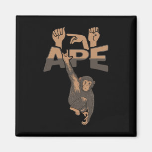 Imán ILY APE ASL Hand Gesture Deaf Hearing Loss Awarene