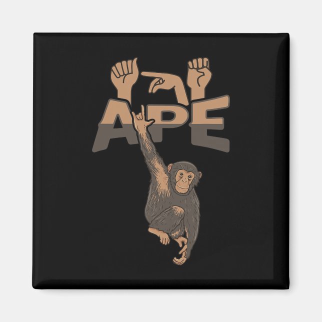 Imán ILY APE ASL Hand Gesture Deaf Hearing Loss Awarene (Frente)